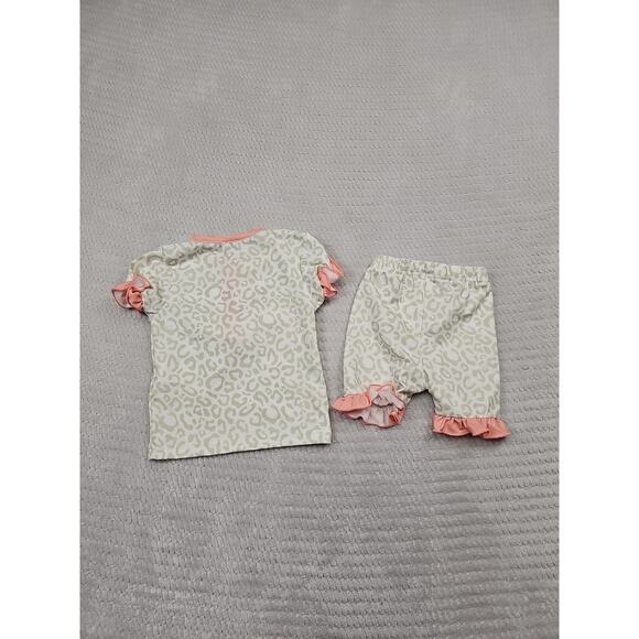 Busy Bees Smocks Girls 3 Months Animal Print Ruffled 2 Piece Set - Picture 7 of 8